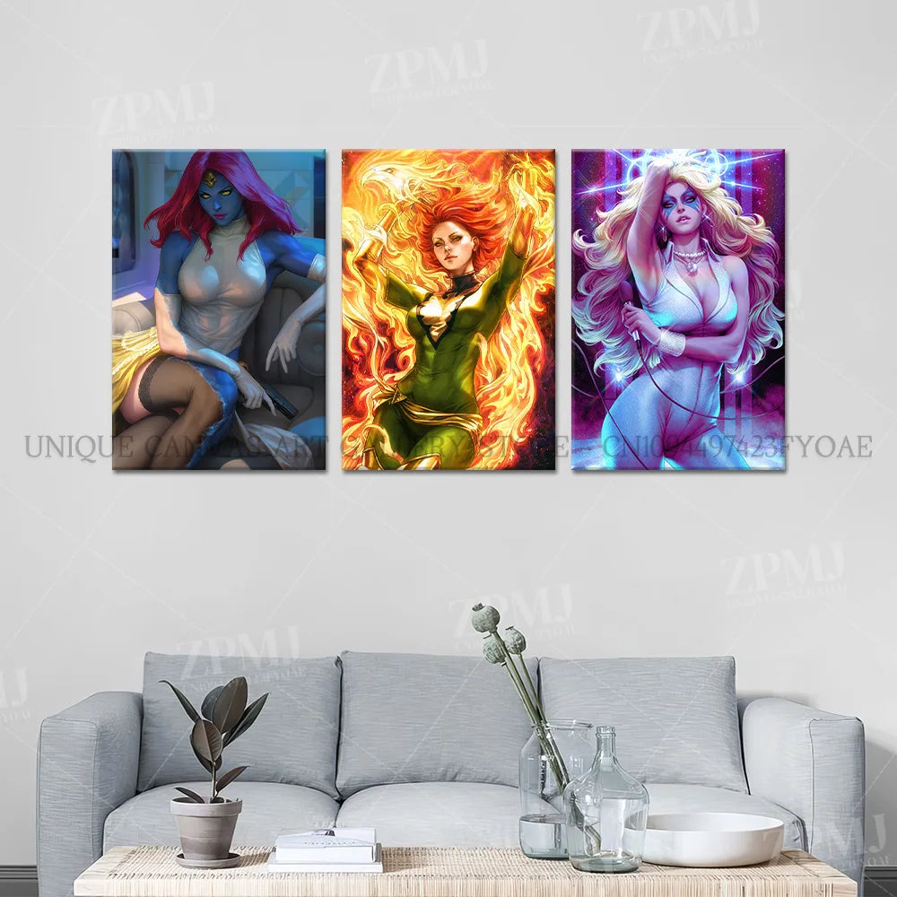 Marvel Comics Female Characters Canvas Pictures Home Decoration Paintings Poster HD Prints Wall Art The Avengers Room Frameless