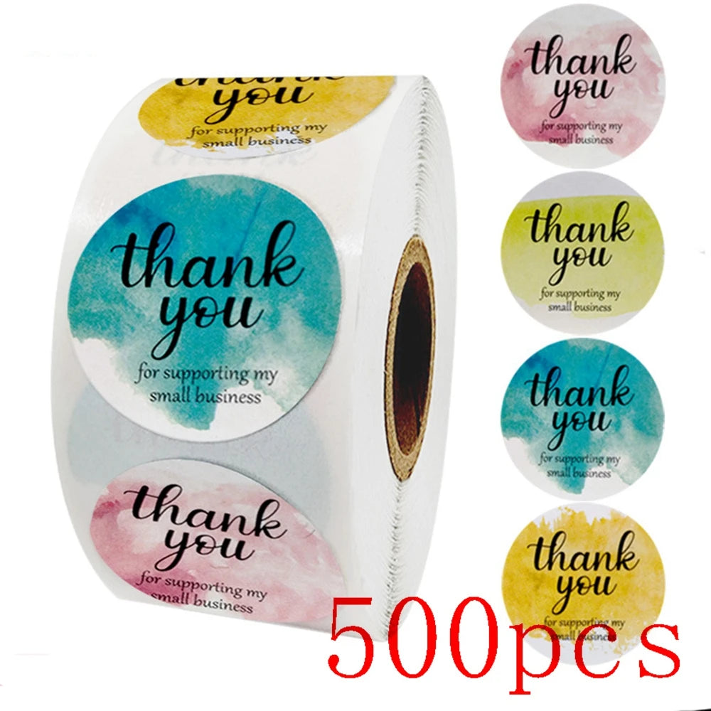 100-500pcs Thank You Sticker Holiday Decor Sticker Wedding Party Gift Sticker Birthday Gift Box Sticker Baking Labels