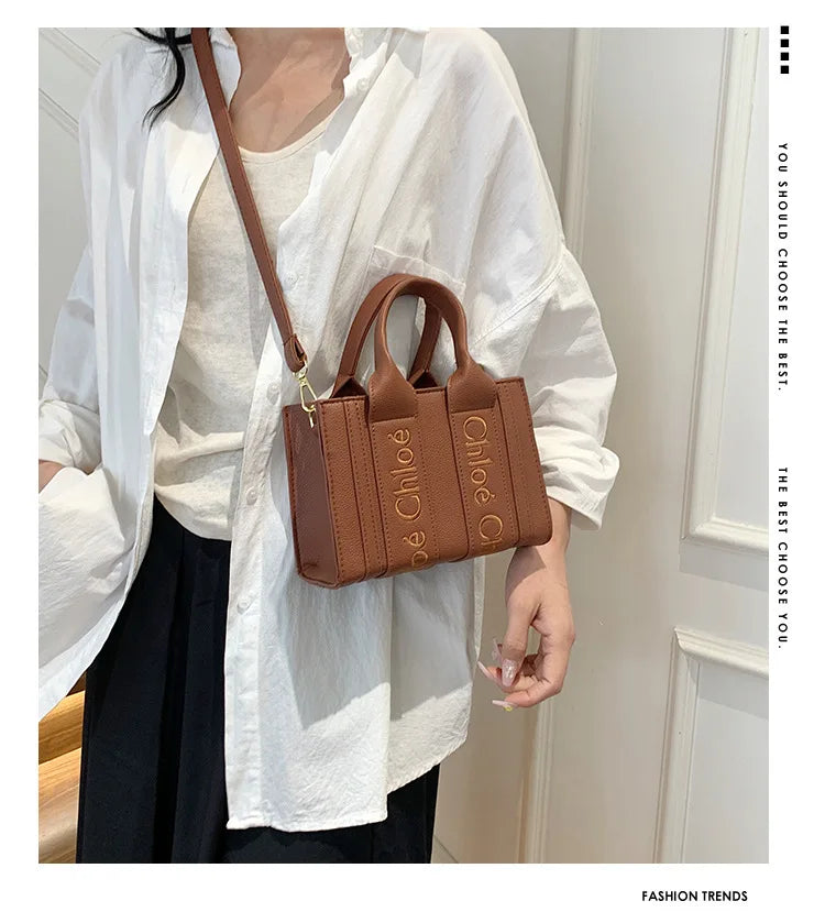 ‌2025 Fashion Embroidery Handbag - Adjustable Shoulder Tote, Crossbody Purse, Trendy & Practical, Perfect for Daily Outfits‌
