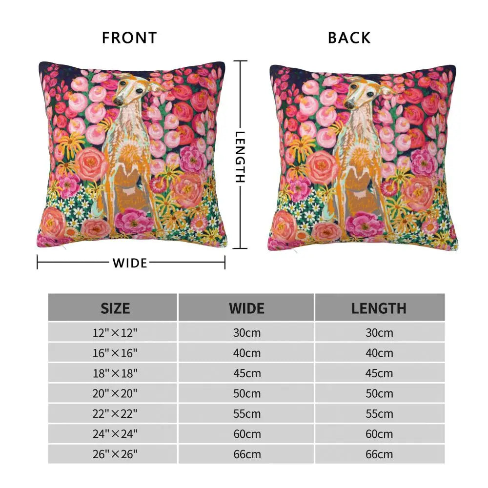 Custom Cute Whippet Greyhound Pillow Case Decor Home Hound Dog Luxury Cushion Cover Car Pillowcase