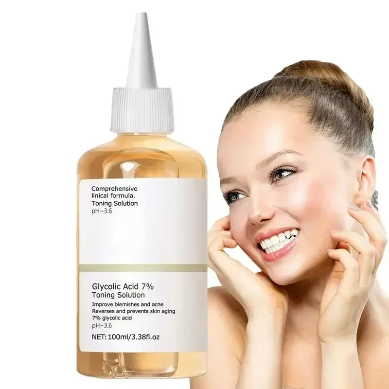 Glycolic Acid 7% Toning Facial Solution Skin Care Lighten Pore Glow Acid Toner Lifting Firming Wrinkles Dispelling Acne New