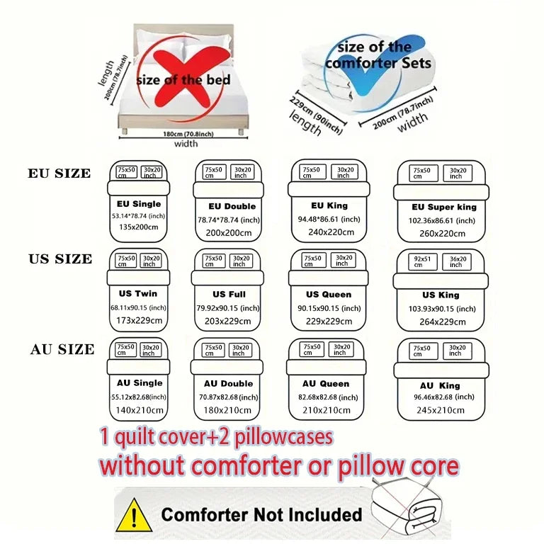 3pcs (1 duvet cover, 2 pillowcases, coreless), black and red Valentine's Day heart, Love design printed pattern bedding set