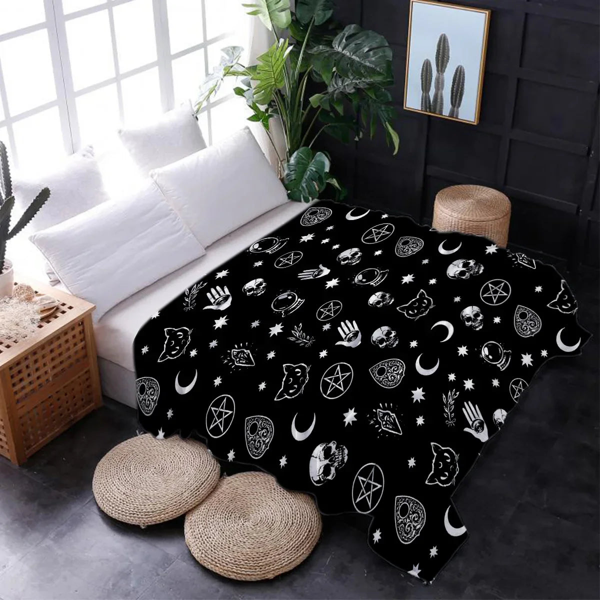 بطانية دافئة من الفلانيل المايكروفايبر بتصميم أزهار الكرز وفرع البرقوق وزهرة وردية وبيضاء، بطانيات ديكور غرفة النوم للأسرّة