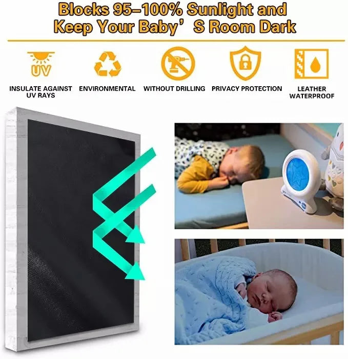 Custom-madePortable Window Blackout Curtain Shade with Suction Cups Travel, Kids, and Baby Nursery 50" x 78" Moon &amp; Stars 1 Pack