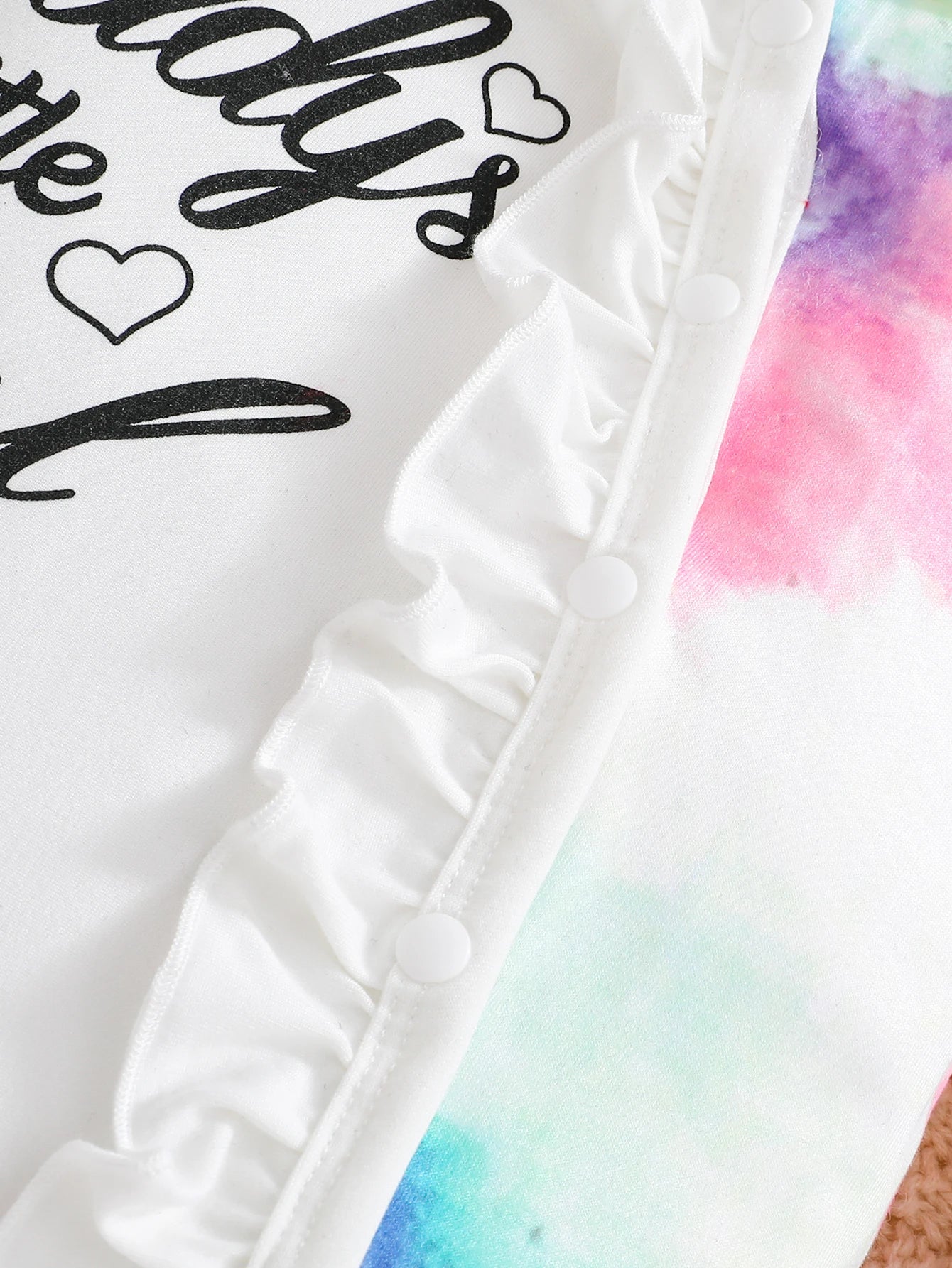 Newborn Girl Tie - Dye Romper Outfit: "Daddy's Little Girl" Print with Headwrap & Hat