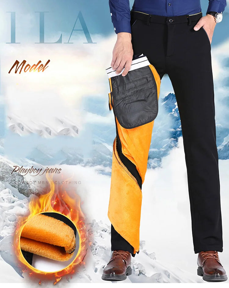 Pantalon chaud droit slim épaissi collection hiver 2025
