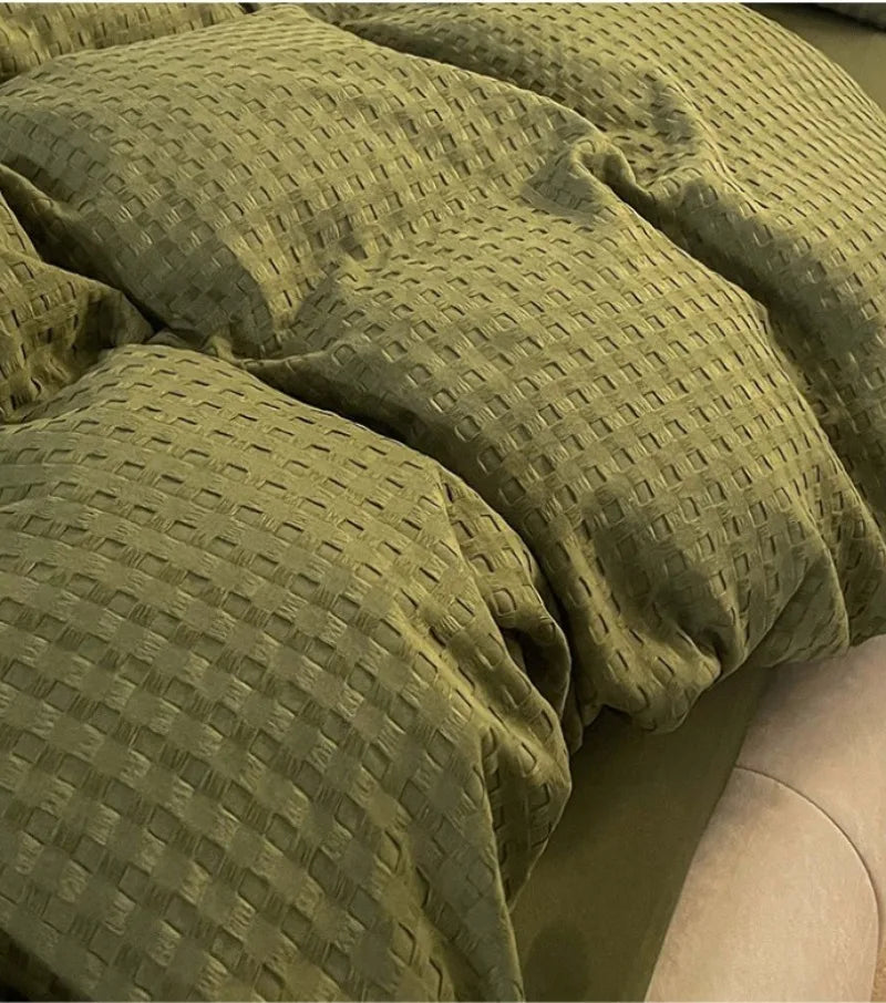 Solid color Duvet Cover set with Pillow Case Bed Sheet Olive Green Quilt Covers Boy Kid Teen Girl Bedding Linens Set King Queen