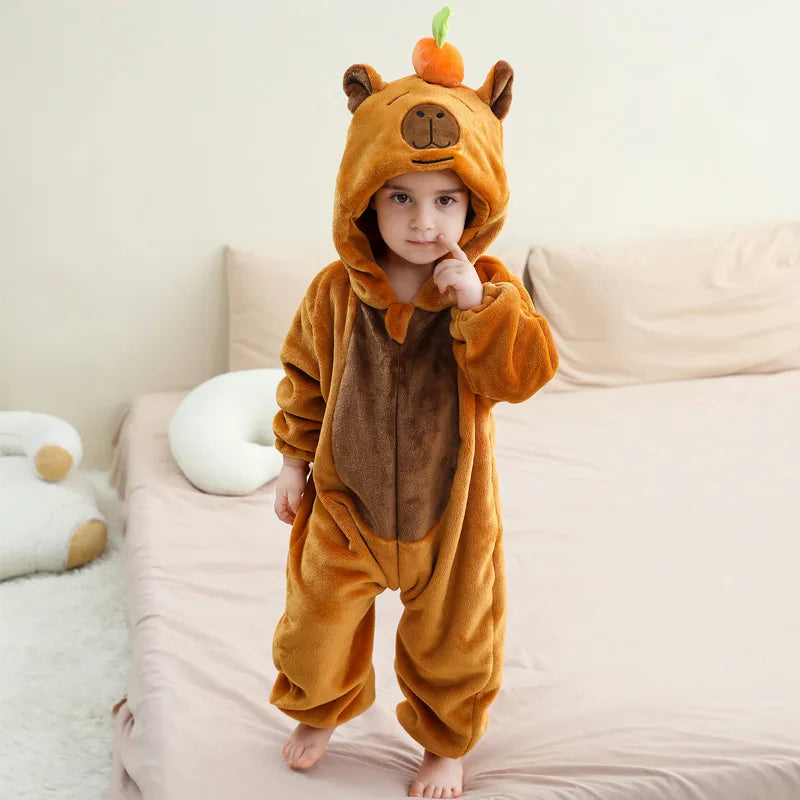 Winter Baby Rompers Baby Pijamas Halloween Ghost Bat Shark Deer Animal Cartoon Hooded Jumpsuits Cosplay Costume Boys Girl Pajama