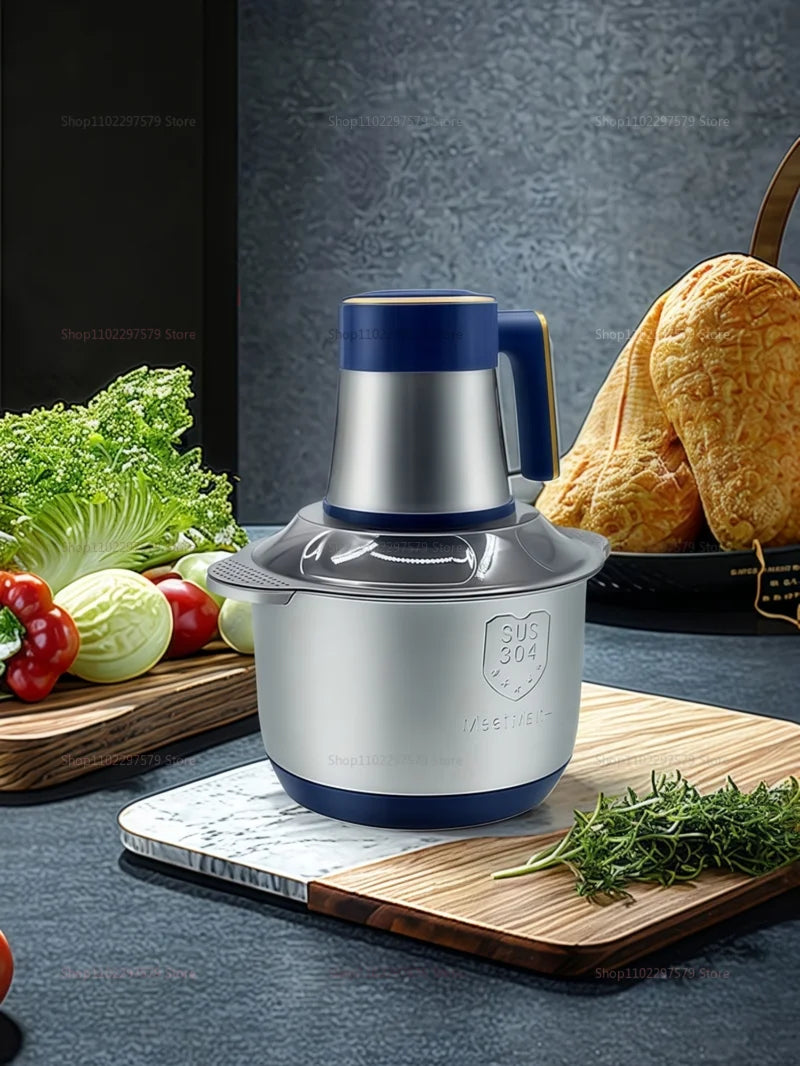 Electric Meat Grinder 304 Stainless Steel Food Processor Multi-Function Vegetable Mincer Baby Food Blender Kitchen Appliance