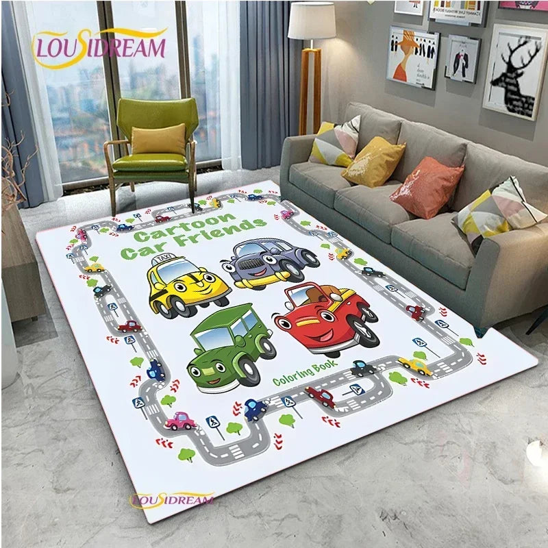 Alfombra Road Traffic Rout Map Carpet Living Room Sofa Coffee Table Bedroom Rugs Kitchen Kid Play Anti-slip floor Mat Home Decor