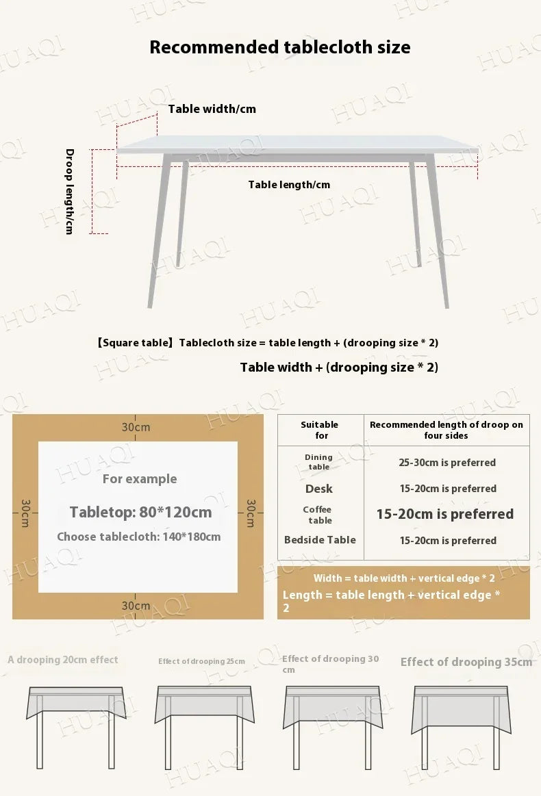 Cotton Blend Waterproof Tablecloth  Anti-oil Table Cover, Party Family Dinner Tablecloth for Kitchen Restaurant Wedding