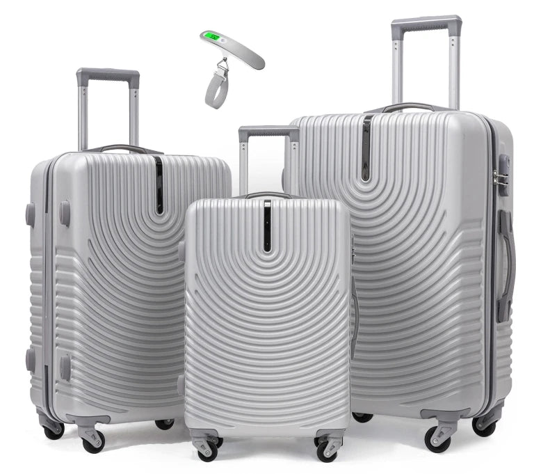 Luggage Set of 3 with Lock, 4 Rolling Spinner Wheels, ABS Lightweight Trolley Travel Suitcase for Hand Luggage Business Trip