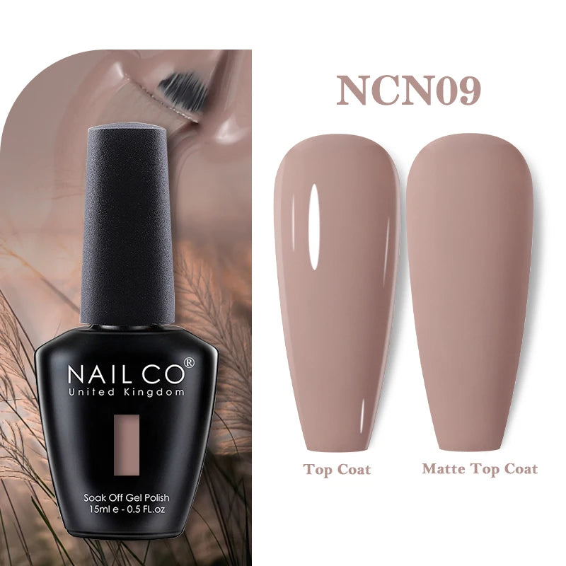 NAILCO Vernis Semi Permanent UV Gel Nail Polish Black White Color Nails Art Manicure TOP BASE Varnish Hybrid Nail Professionals