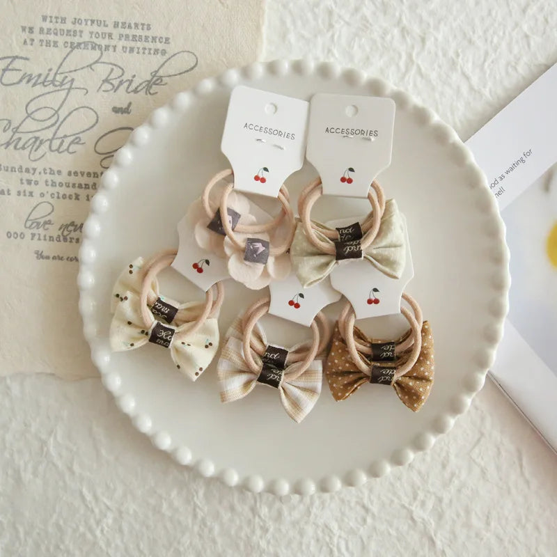 Elastic Hair Bow for Children, Children's Headwear, Hair Accessories for Girls, Cute Hair ties, Lovely Hair Rope, 10Pcs per Lot