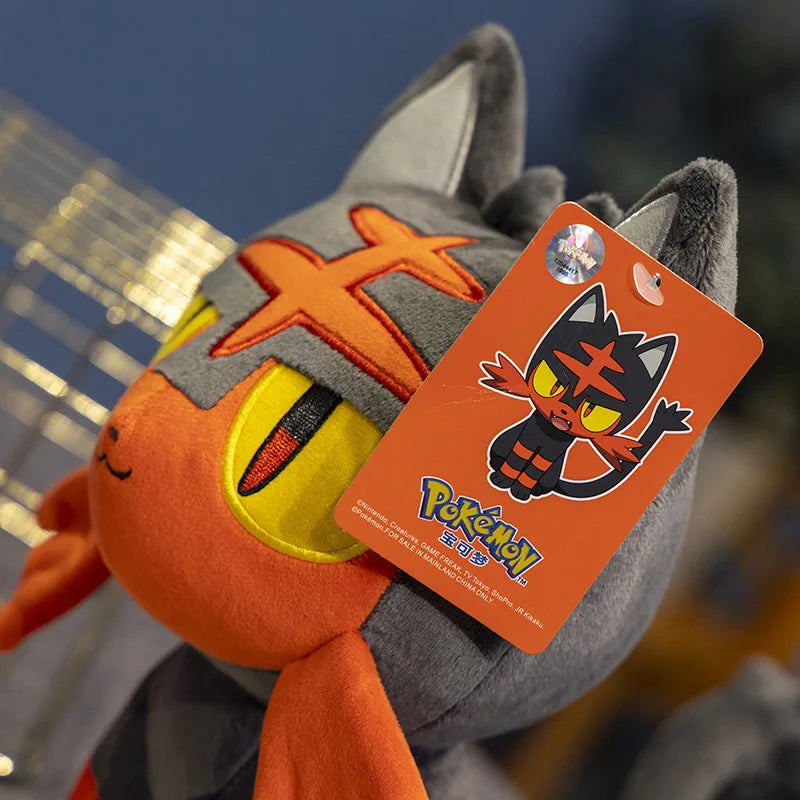 Pokemon Kawaii Litten Meowth Stuffed Toys Cartoon&Cute Plush Doll Throw Pillow Children's Toy Birthday Present