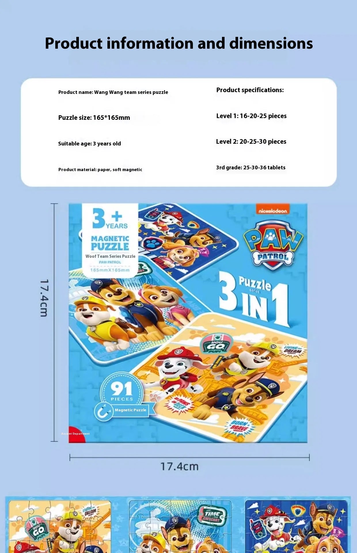 Paw Patrol Magnetic Puzzle For Children Aged Magnetic Puzzle Toys For Boys And Girls Intellectual Birthday Gifts Magnetic Toys