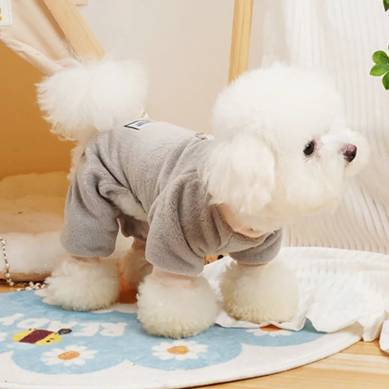 Dog Winter Clothes Fleece Clothing Warm Overalls Pajamas For Small Medium Dogs Shih Tzu Dachshund Puppy Jumpsuit Costume Suit XL