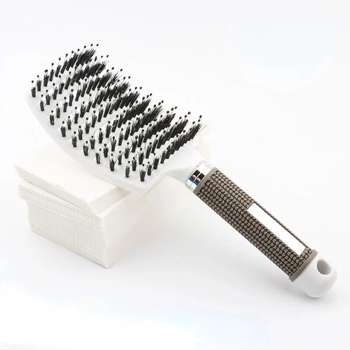 Brosse à cheveux Peigne de massage du cuir chevelu Brosse à cheveux Poil de sanglier Nylon Femmes Humide Bouclé Démêler Brosse à cheveux Salon Coiffure Styling Tool