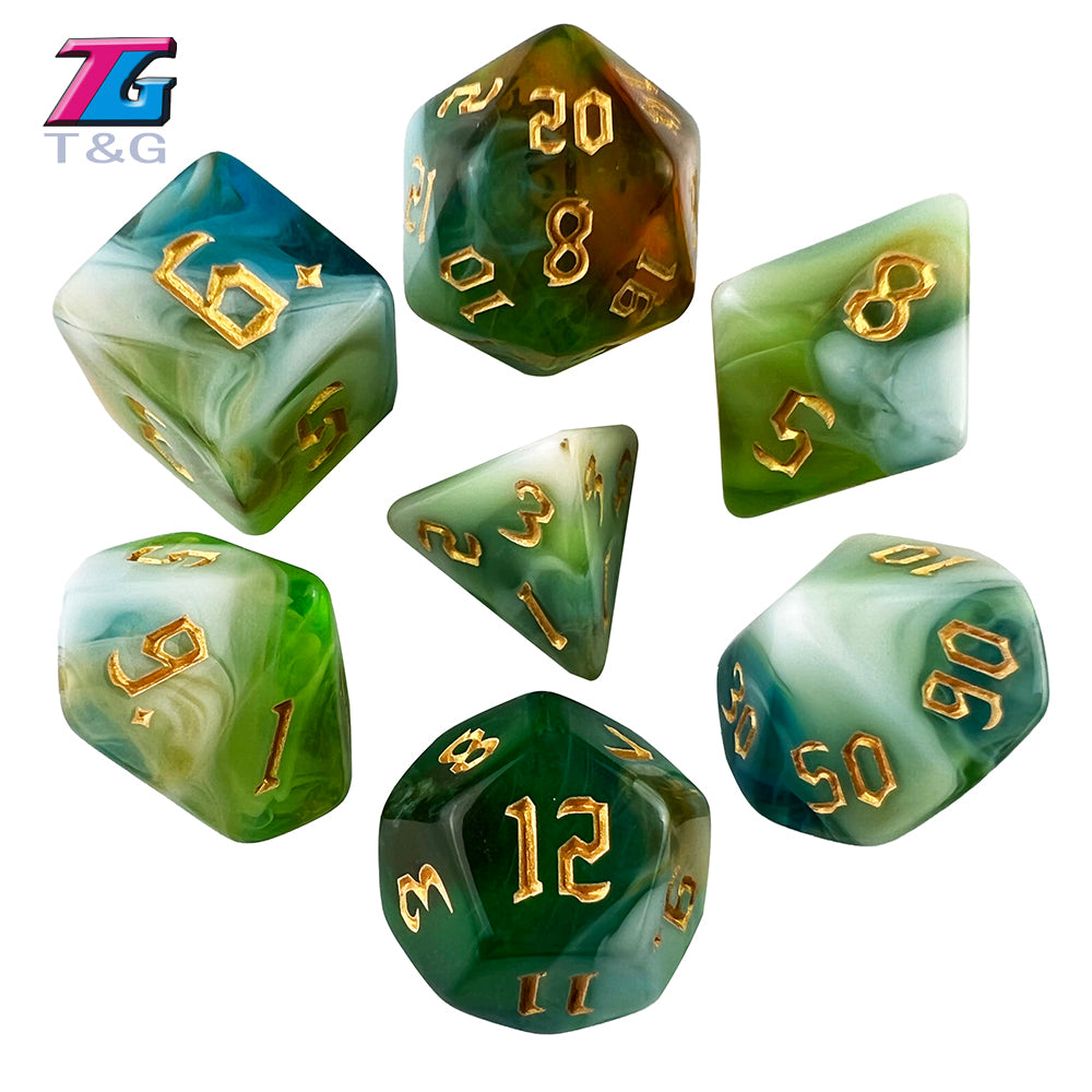 Polyhedral Multi-Color Game Dice 7pcs/set for DNDGame Dungeon Dragons Table Board Roll Playing Games