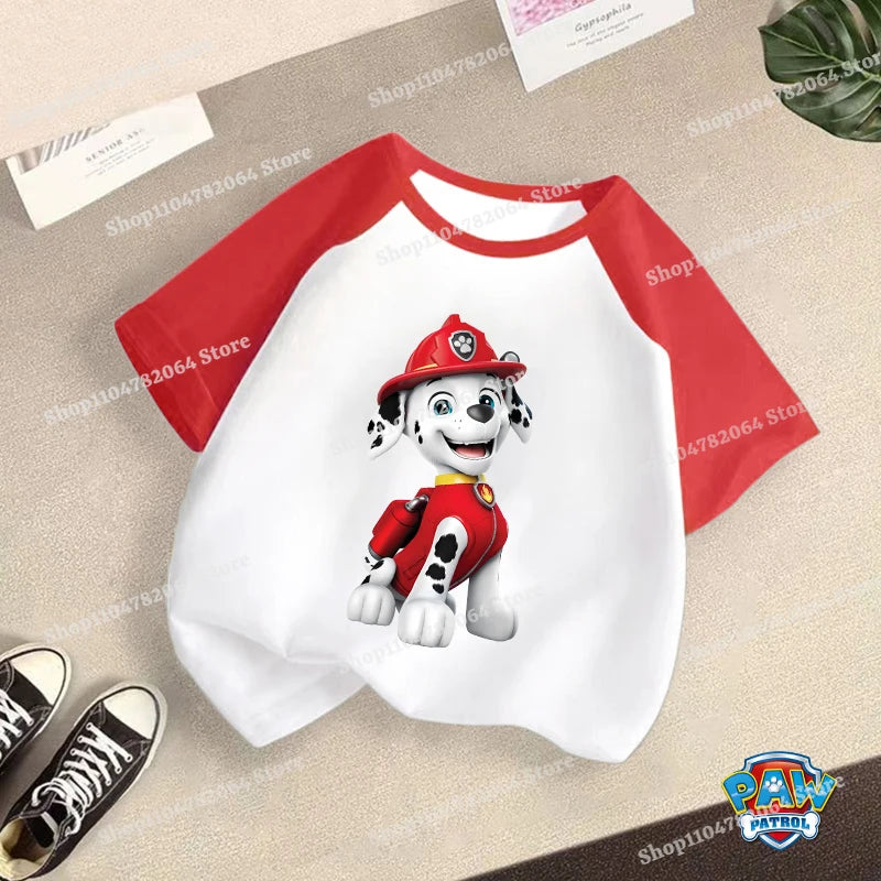 PAW Patrol T-shirt Children Clothing Chase Skye Cartoon Anime Short Sleeve Boy Girl Kawaii Fashion Tee Cute Kid Home Clothes Top