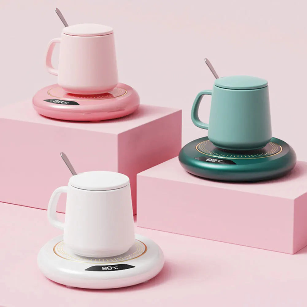 USB Smart Cup Warmer with 3 Temperature Settings Electric Beverage Warmer Coffee Cup Warmer for Coffee Milk Tea Beverage