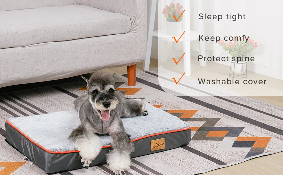 Dog Pet Bed Large Padded Orthopedic Dog Bed Foam Cushion Pets Pillow Bed with Washable Cover