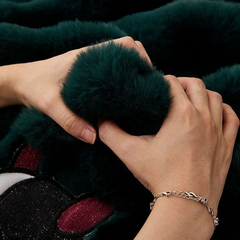 Rabbit Plush Sofa Cover Cloth Towel Winter Thickened Sofa Cushion Autumn and Winter Anti-Slip Sofa Cover Full Cover Blanket