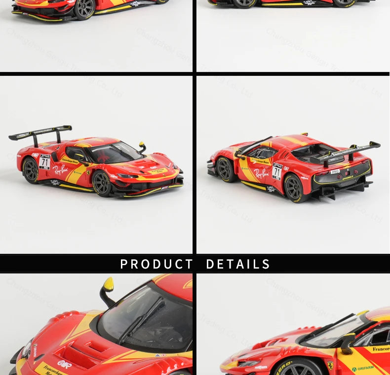 Bburago 1:43 Ferrari 296 GT3 Static Die Cast Vehicles Collectible Model Racing Car Toys