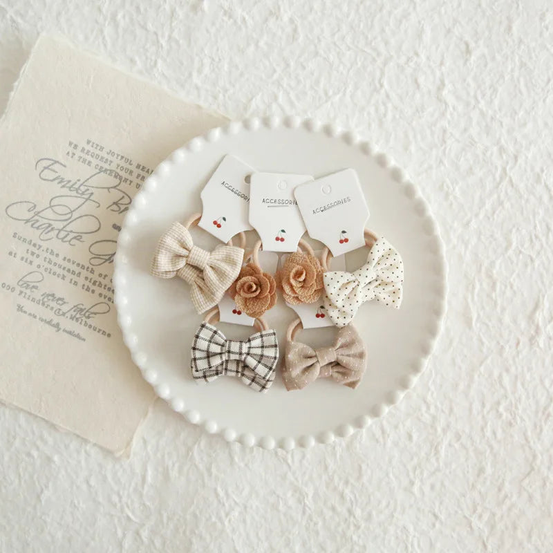 Elastic Hair Bow for Children, Children's Headwear, Hair Accessories for Girls, Cute Hair ties, Lovely Hair Rope, 10Pcs per Lot