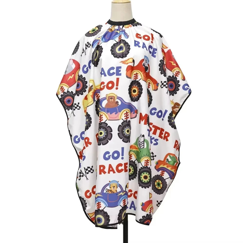 Children's Cute Cartoon Hairdressing Cape Hair Cut Styling Gown Barbershop Haircut Cape Hairdresser Cloth for Kids