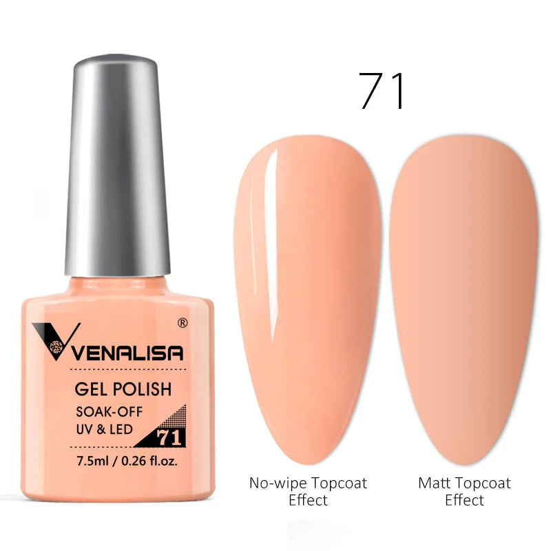 VENALISA Nail Gel Polish Full Coverage Holographic Camouflage Nail Varnish Manicure Lacquer Polish Soak Off UV LED Lacquer 7.5ML