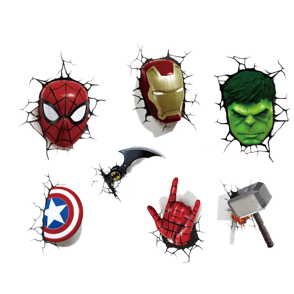 3D superhero spider wallpaper stickers for children's rooms, boys' bedrooms, self-adhesive home wall decorations, vinyl stickers