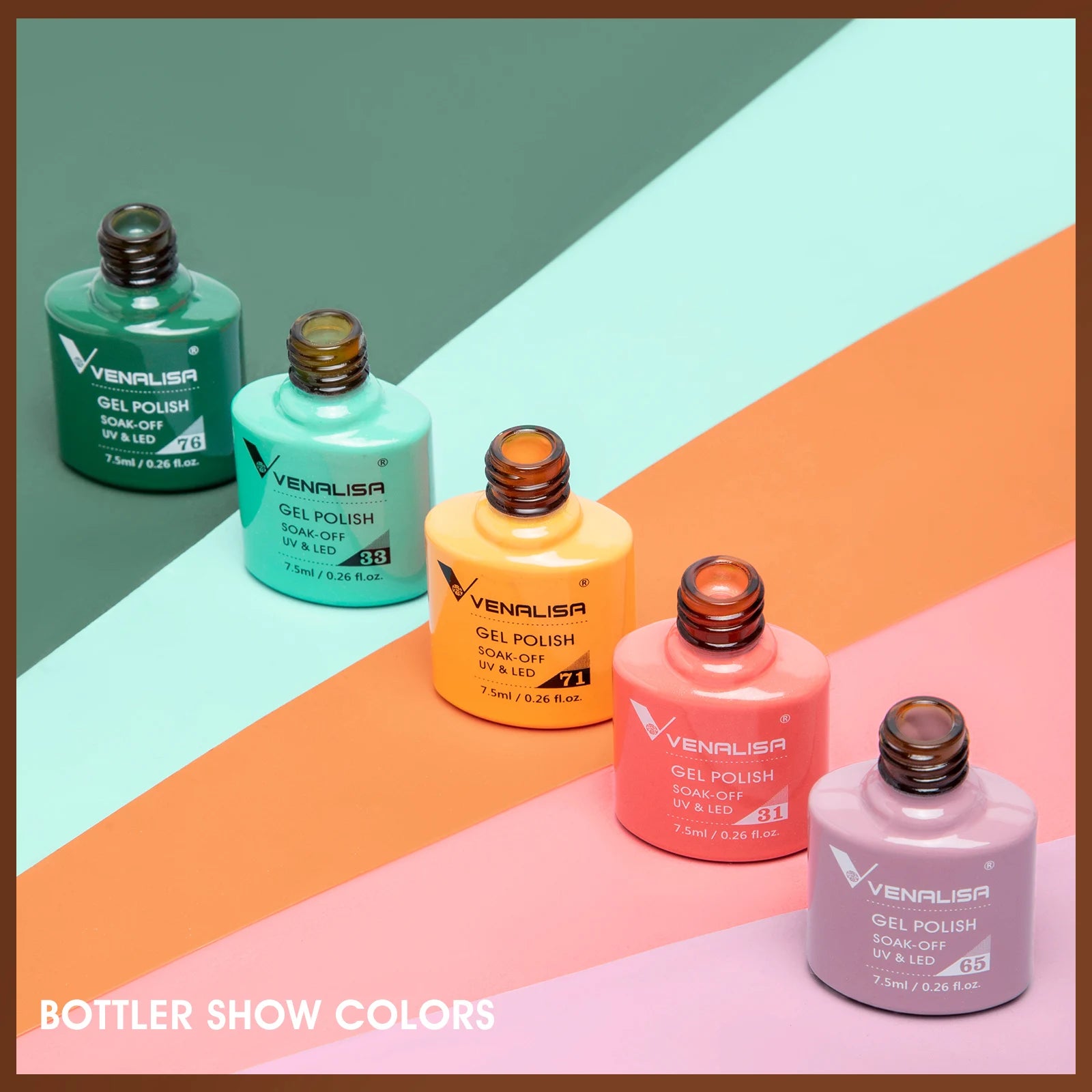 12pcs/kit Venalisa Vernis à ongles gel pigmentée Terre brune