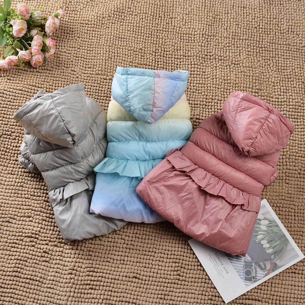 Warm Pet Clothes Cozy Hooded Button Puppy Jacket For Small Medium Dog Winter Warm Waterproof Vest Coat Costume Chihuahua Outfits