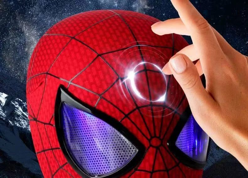 Marvel Spiderman Mask With Hard Face Shell & Magnetic Eyes Hero VenomScreen Printed Fabric 3d Webs Manual version Cos Gift