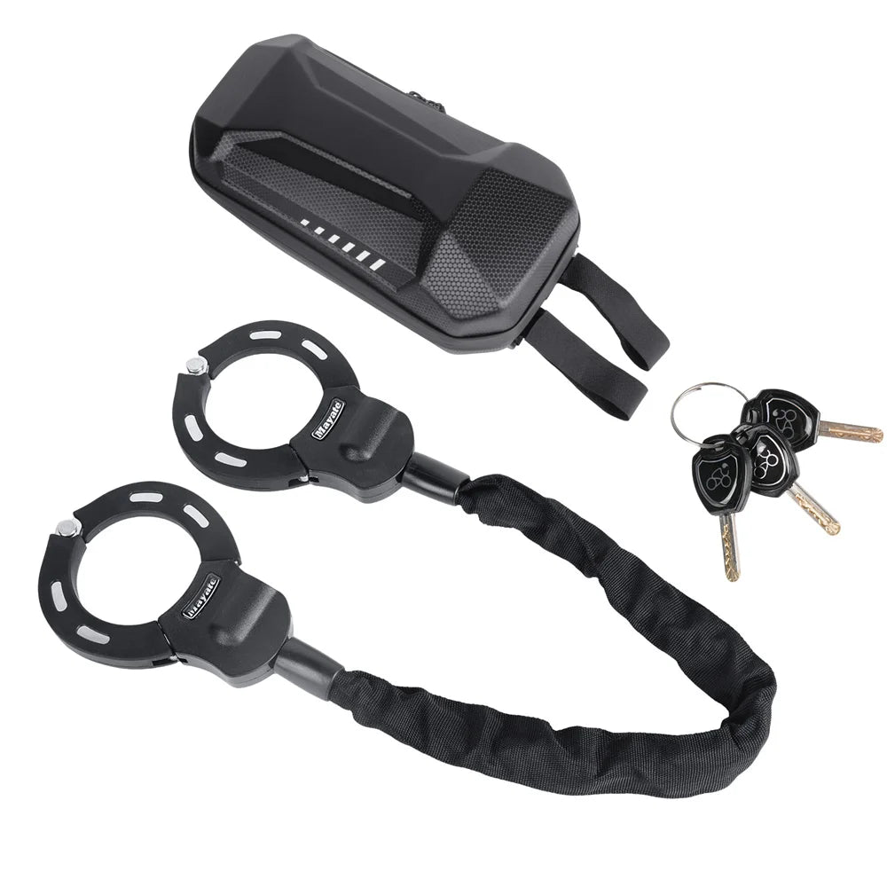 قفل دراجة معدني سميك مضاد للسرقة، قفل حماية سلسلة للدراجات الخارجية والمركبات الكهربائية والدراجات الجبلية والسكوتر