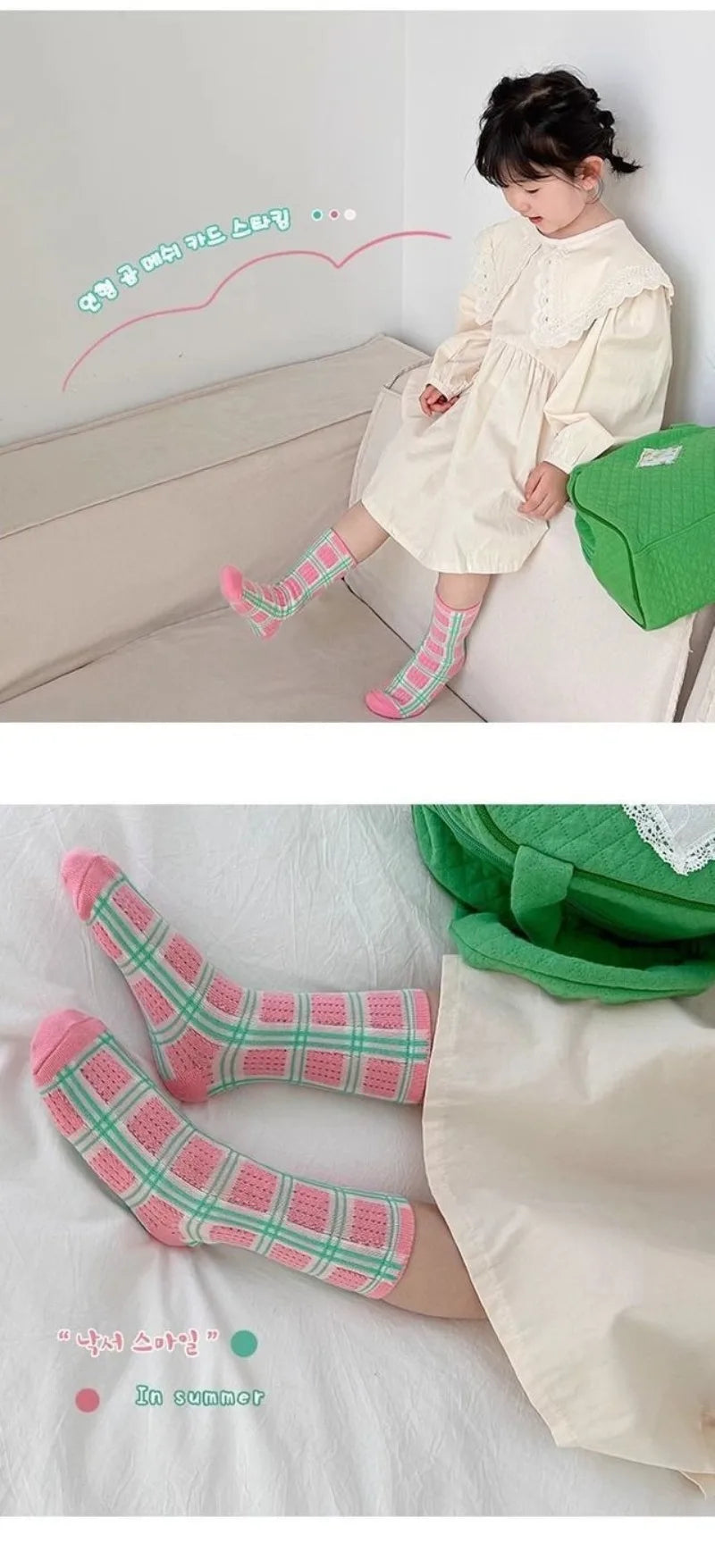 3PCS/Set Girls' Socks Korean Children's Cotton Mesh Mid Tube Socks 2-12Y Baby Girls Kids Versatile Thin Breathable Trendy Socks