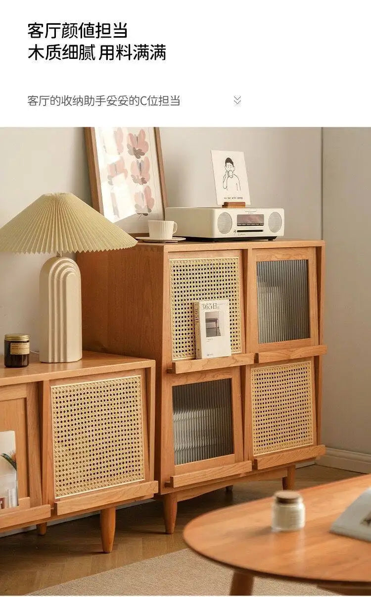 Buffet de Style japonais, armoire de rangement en bois massif, vitrine nordique pour salon, petit canapé