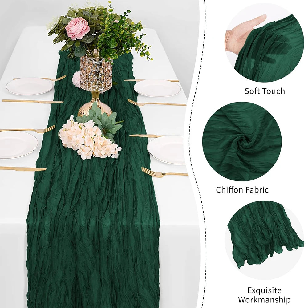 Lilac Purple Cheesecloth Table Runner Boho Rustic Gauze Lavender Purple Table Runner Wedding Bridal Shower Birthday Decoration