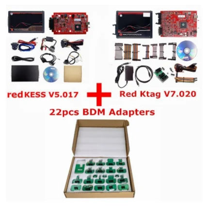 2025 Kess 5.017 EU Red Kess Ksuit V2 K TAG 7.020 2.25 4 LED Master Unlimited Online KESS For Car Truck ECU Tool BDM Frame OBD2 Programmer Kit