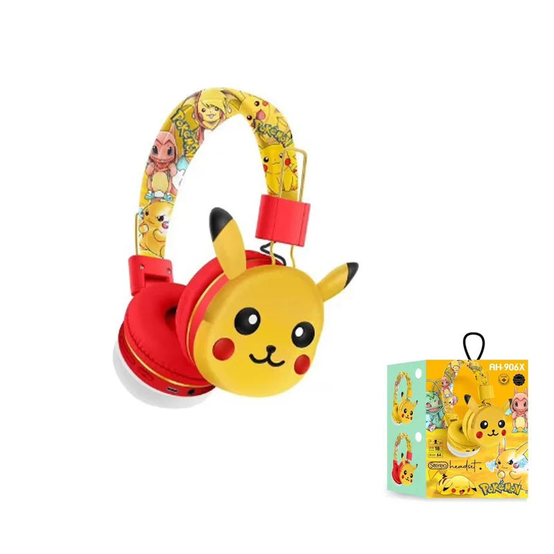 New Pikachu earphones wireless Bluetooth in ear earphones 5.3 gift giving foldable gaming earphones with microphone