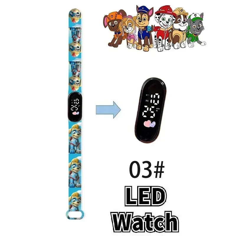 PAW PATROL Pokemon Anime Kawaii Pika Chuka Ibrabra Jingle Cat Pass Digital Waterproof LED boy girl Watch Kids Birthday Gift Toys
