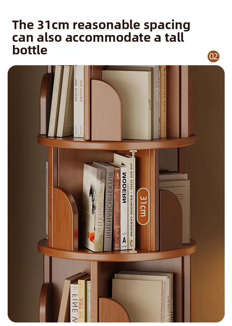 360 °   Bibliothèque rotative – Armoire de rangement mobile pour la maison et le salon