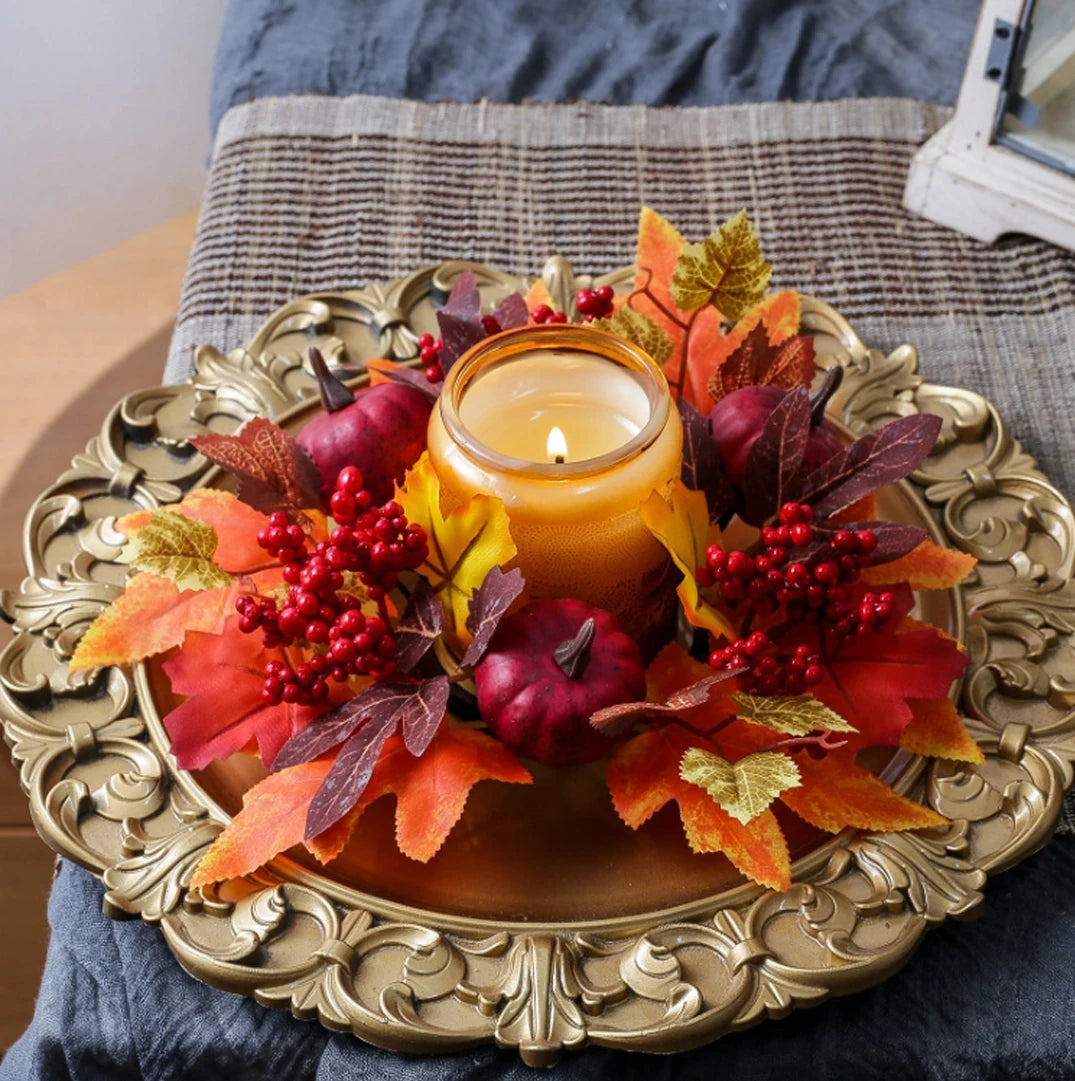 Berry Harvest Wreath Exquisite Workmanship Autumn Floral Wreath Maple Pumpkin Wreath High Quality Thanksgiving Day Decoration