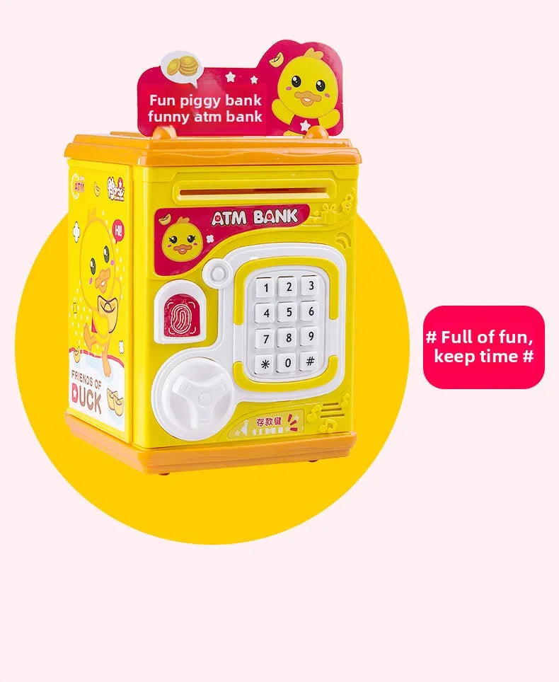 Children's Smart Mini Piggy Bank Voice Fingerprint Password Piggy Bank Boys and Girls Play House Toys