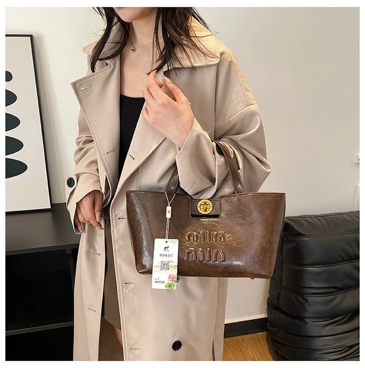 Women's Fashion Leather Crossbody Bag Shoulder Bag Handbag Combo Luxury Brand Classic Elegant Designer Style