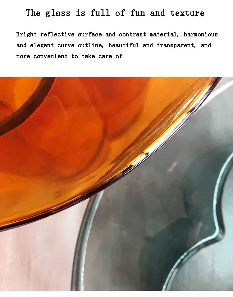 Verre Transparent café moderne rond chevet nordique pétale côté salon meubles créatifs Table ronde