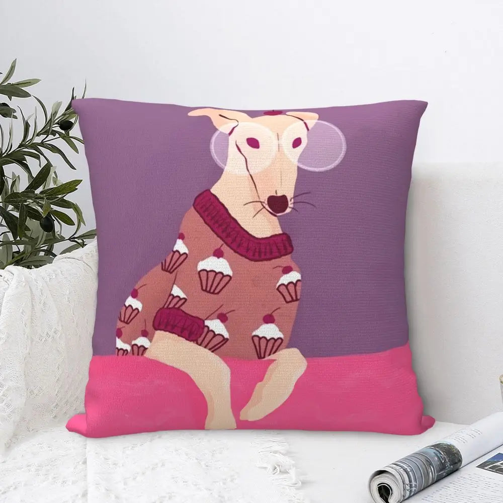 Custom Cute Whippet Greyhound Pillow Case Decor Home Hound Dog Luxury Cushion Cover Car Pillowcase
