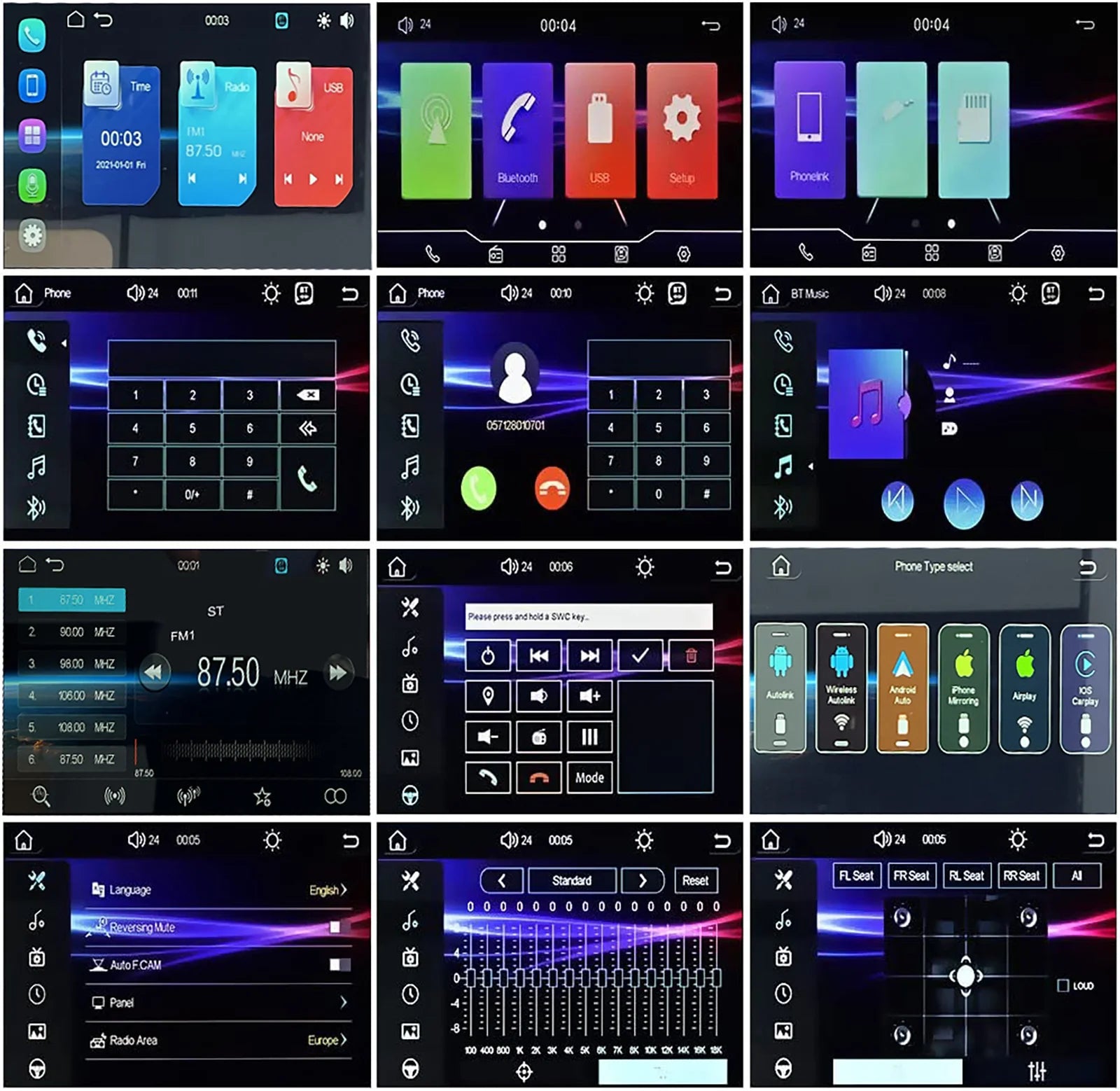 ESSGOO 10.4" Car Stereo Single DIN Wireless CarPlay Android Auto Rotatable Touch Screen Bluetooth GPS Nav Radio Player Head Unit