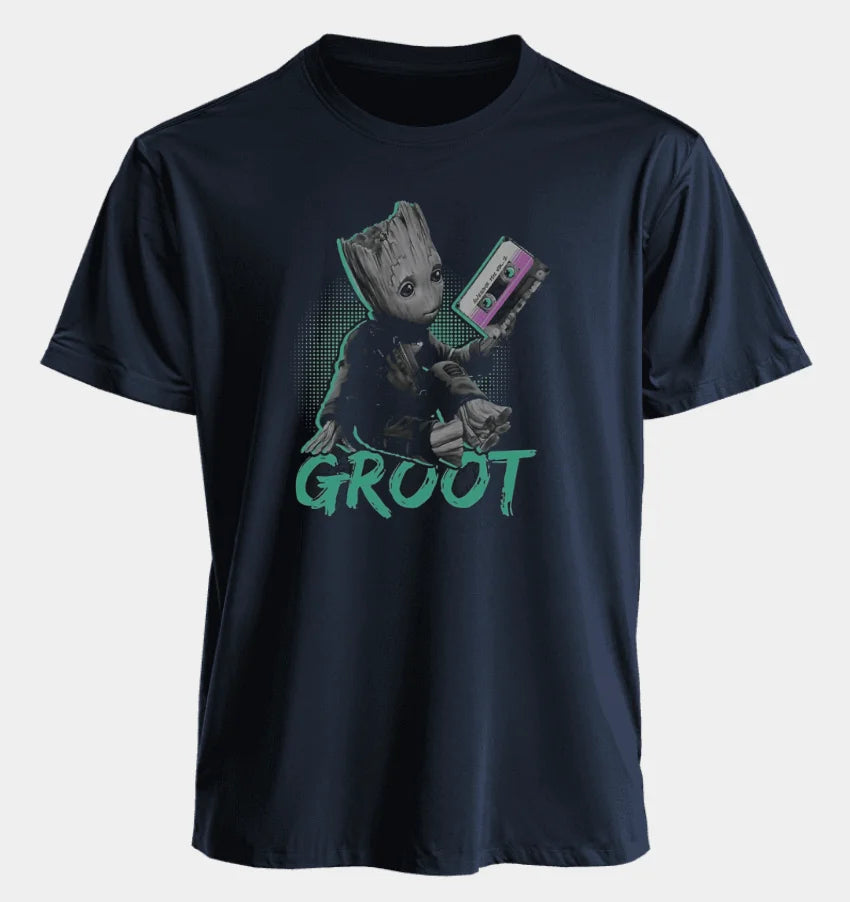 Marvel Men's and Women's T-shirts Groot Summer American Spring and Autumn New Classic Oversized Sporty Style Short-sleeved